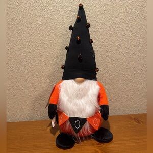 Rae Dunn Halloween Plush Gnome, Extra Large Orange & Black Boo Halloween Gnome